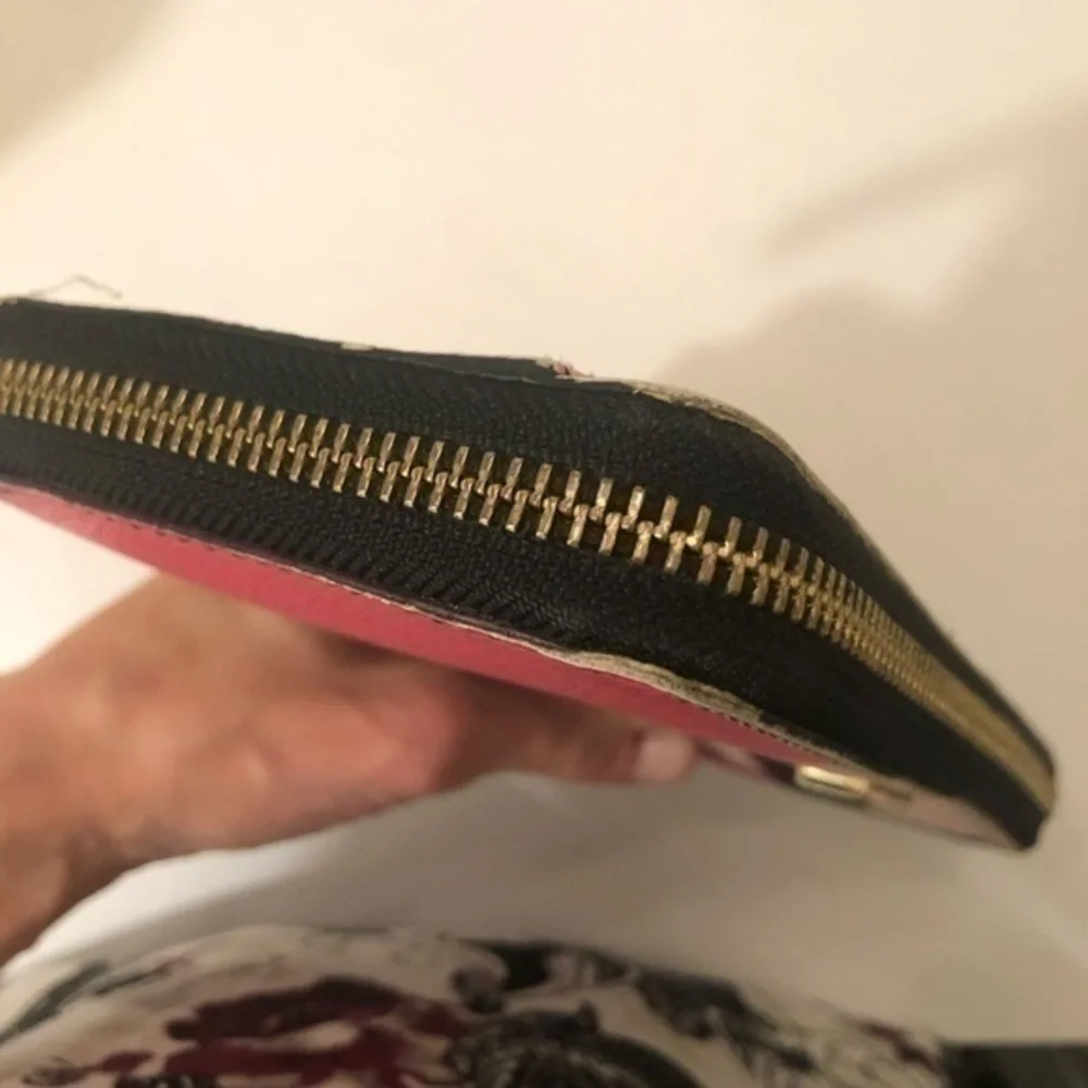Kate spade pink color block clutch wallet